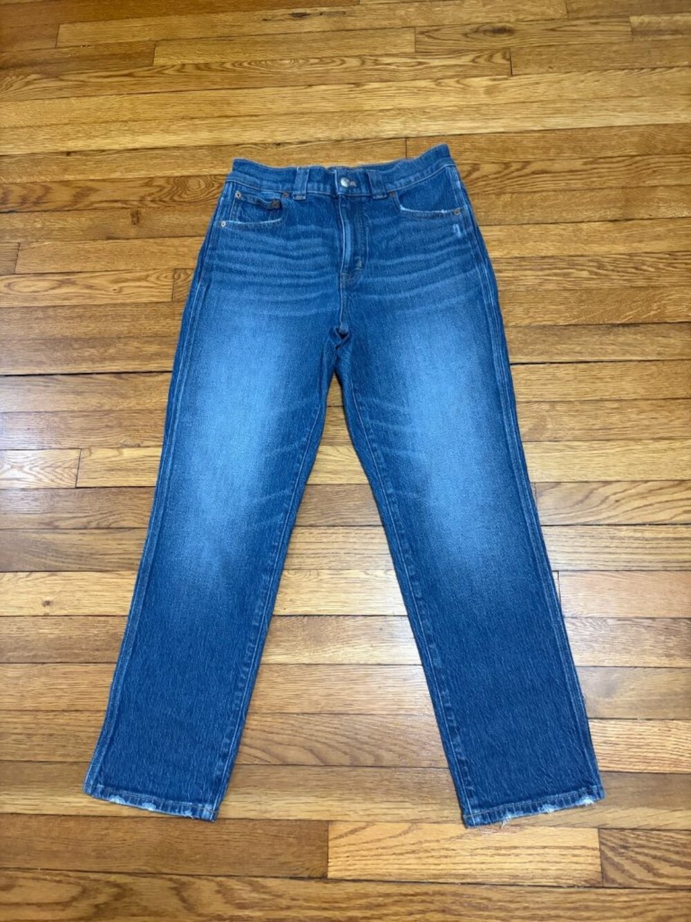 Madewell Womens The Perfect Vintage Jeans Sz 27p 27 Petite Ankle Blue Straight